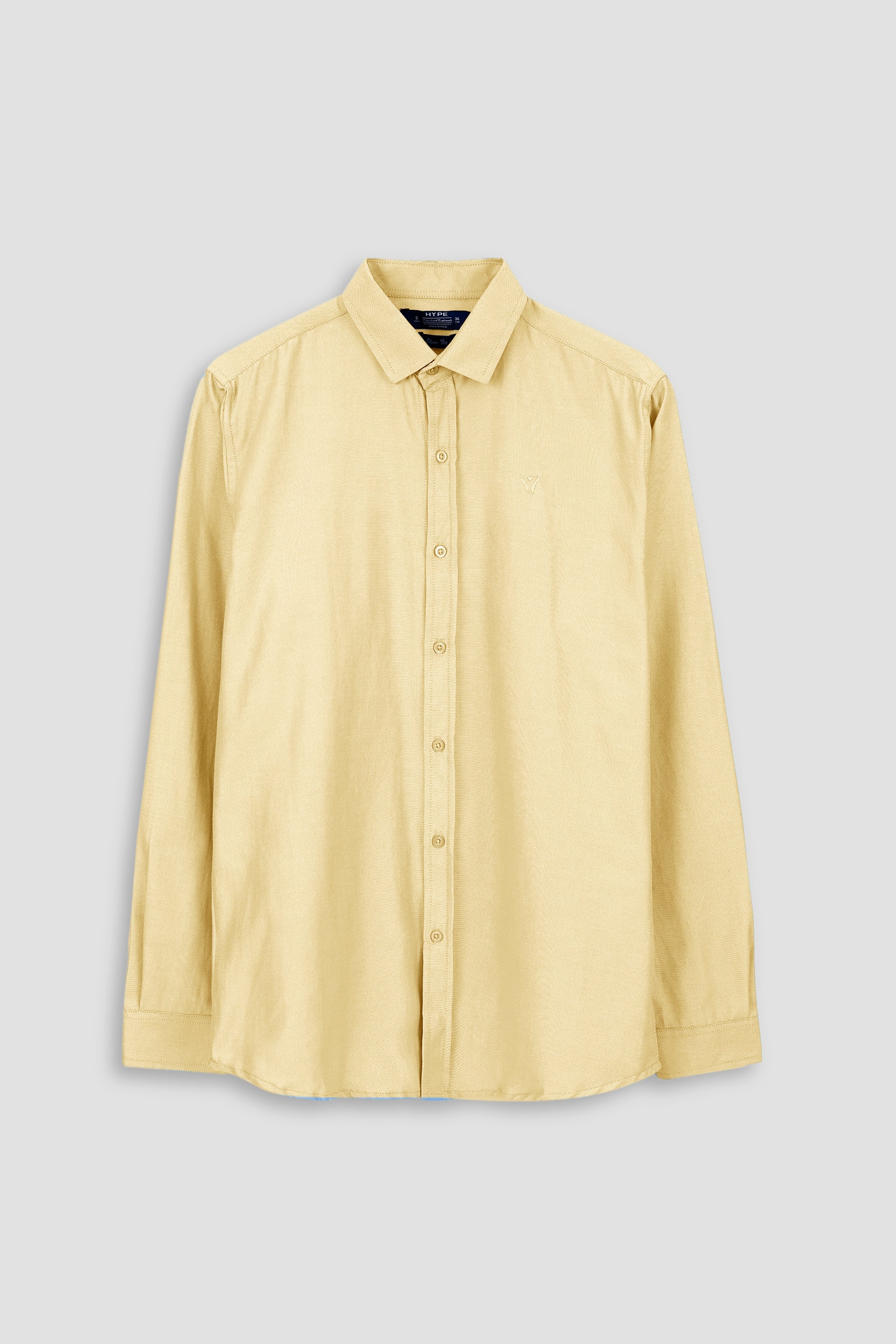 Embroidered Soft Cotton Yellow Casual Shirt 002364