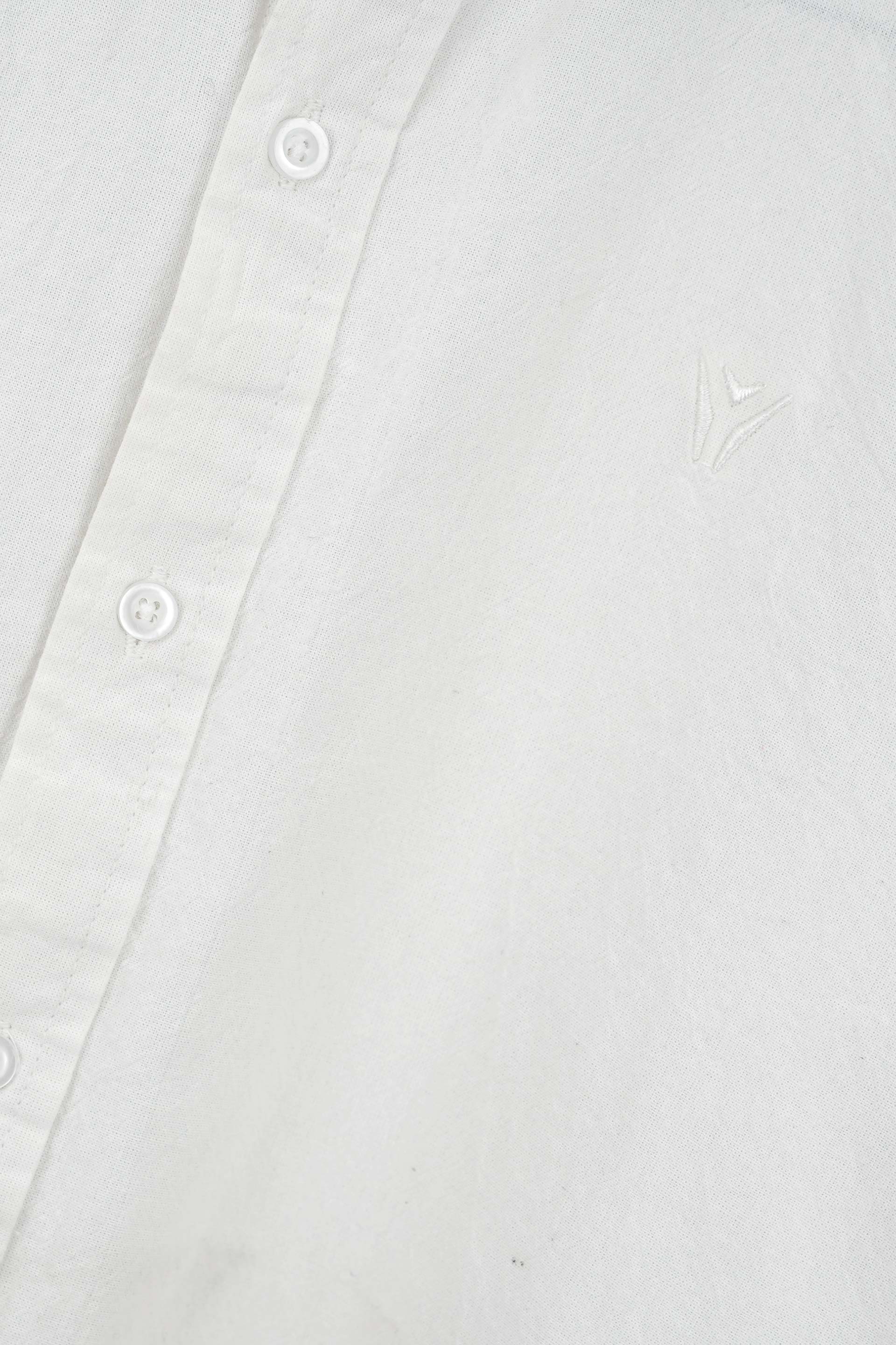 White Soft Cotton Embroidered Casual Shirt 002363