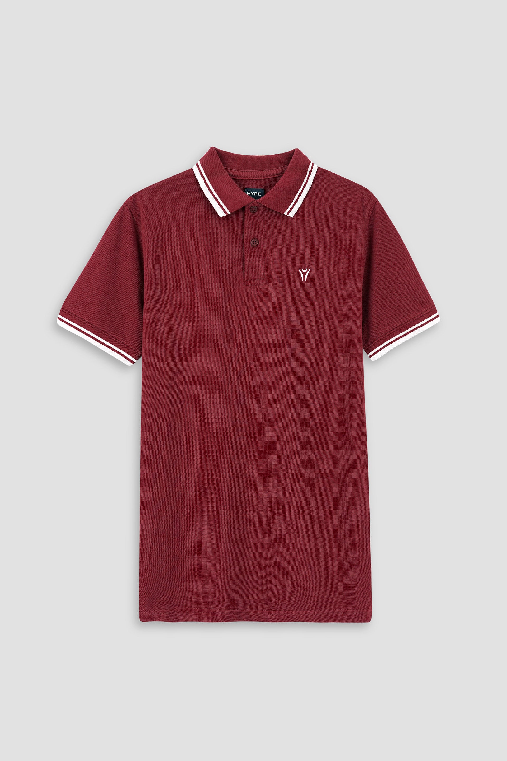 Embroidered Maroon Pique Polo Shirt 002479