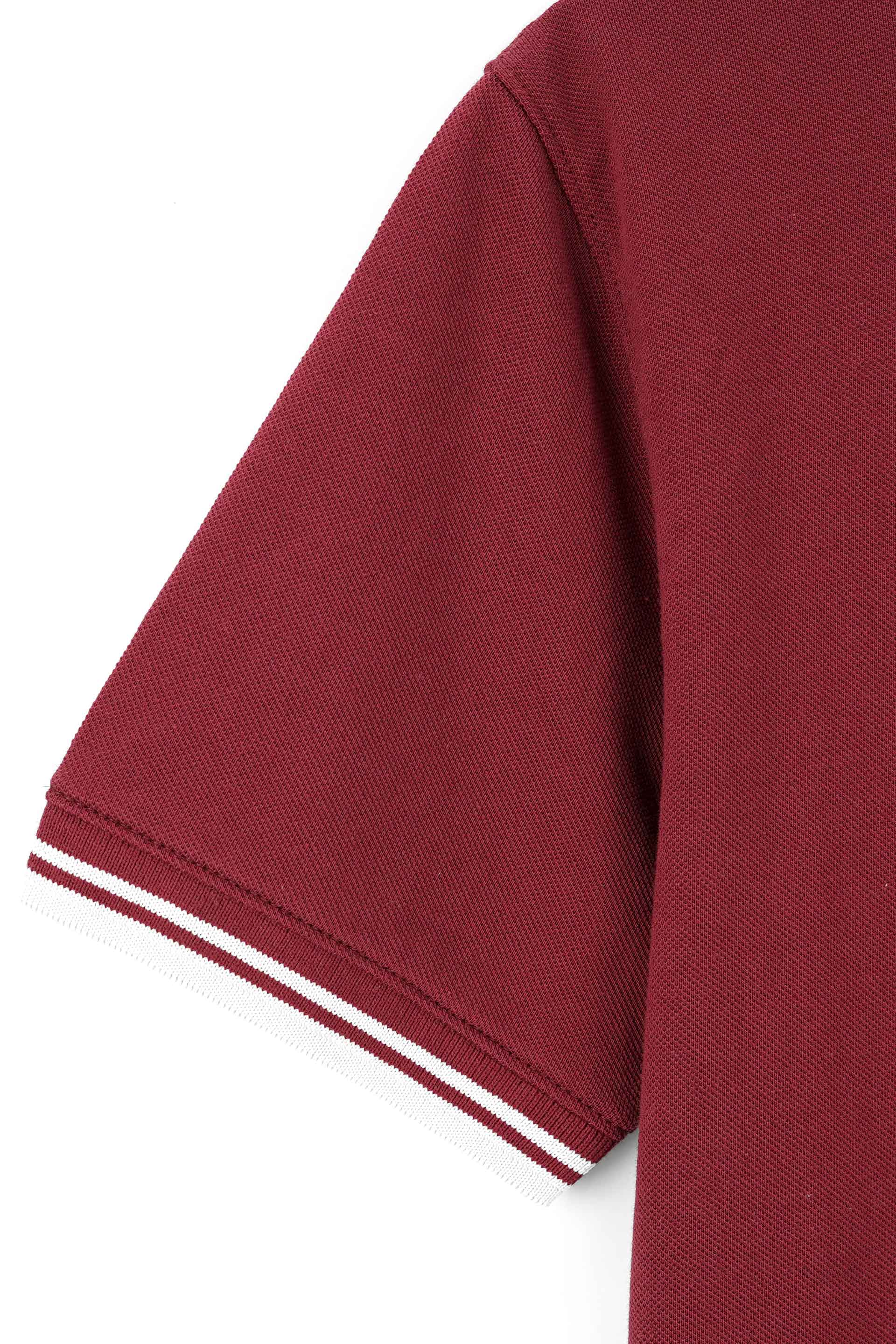 Embroidered Maroon Pique Polo Shirt 002479