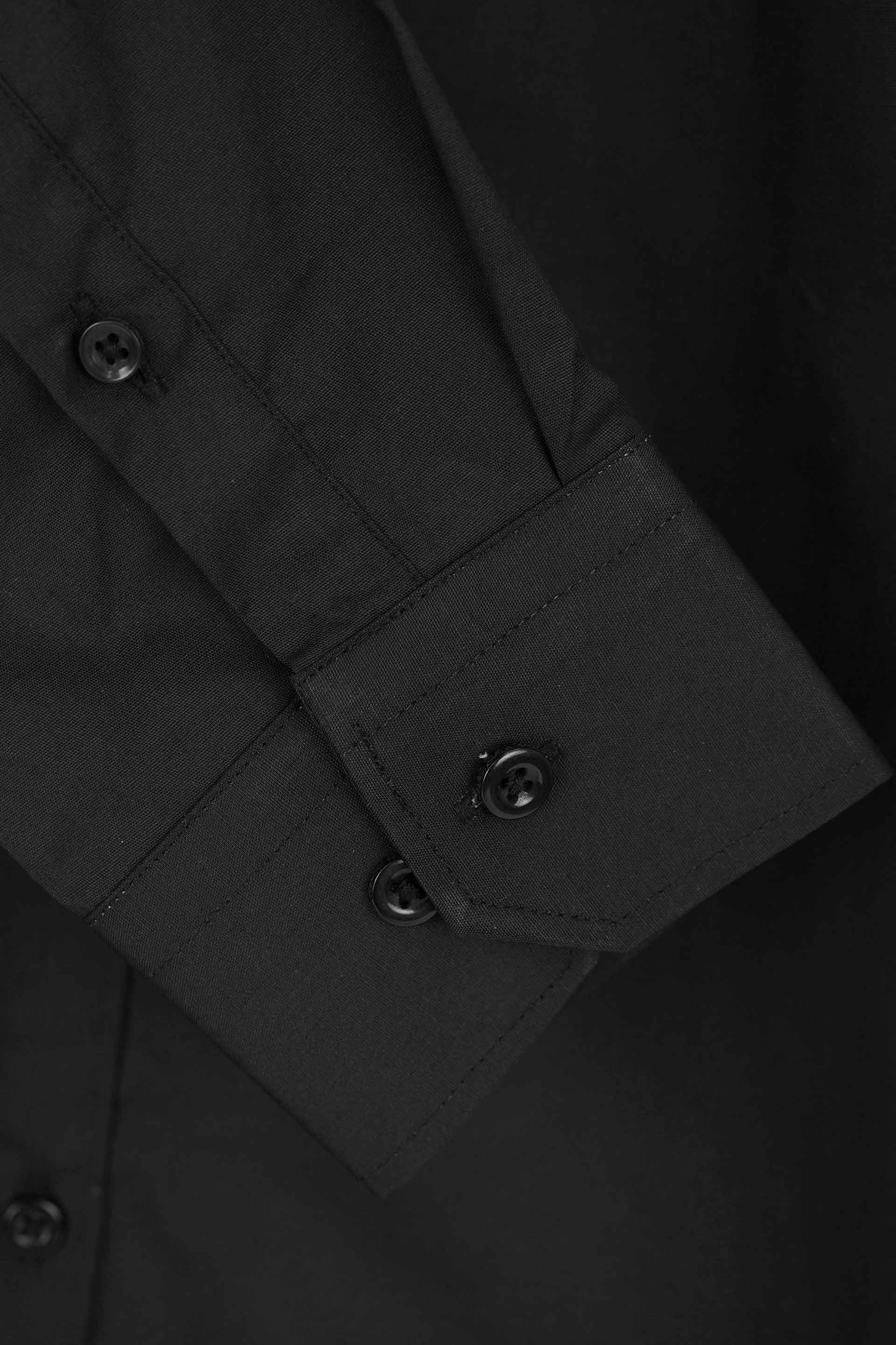 Men Soft Cotton Black Casual Shirt 002510