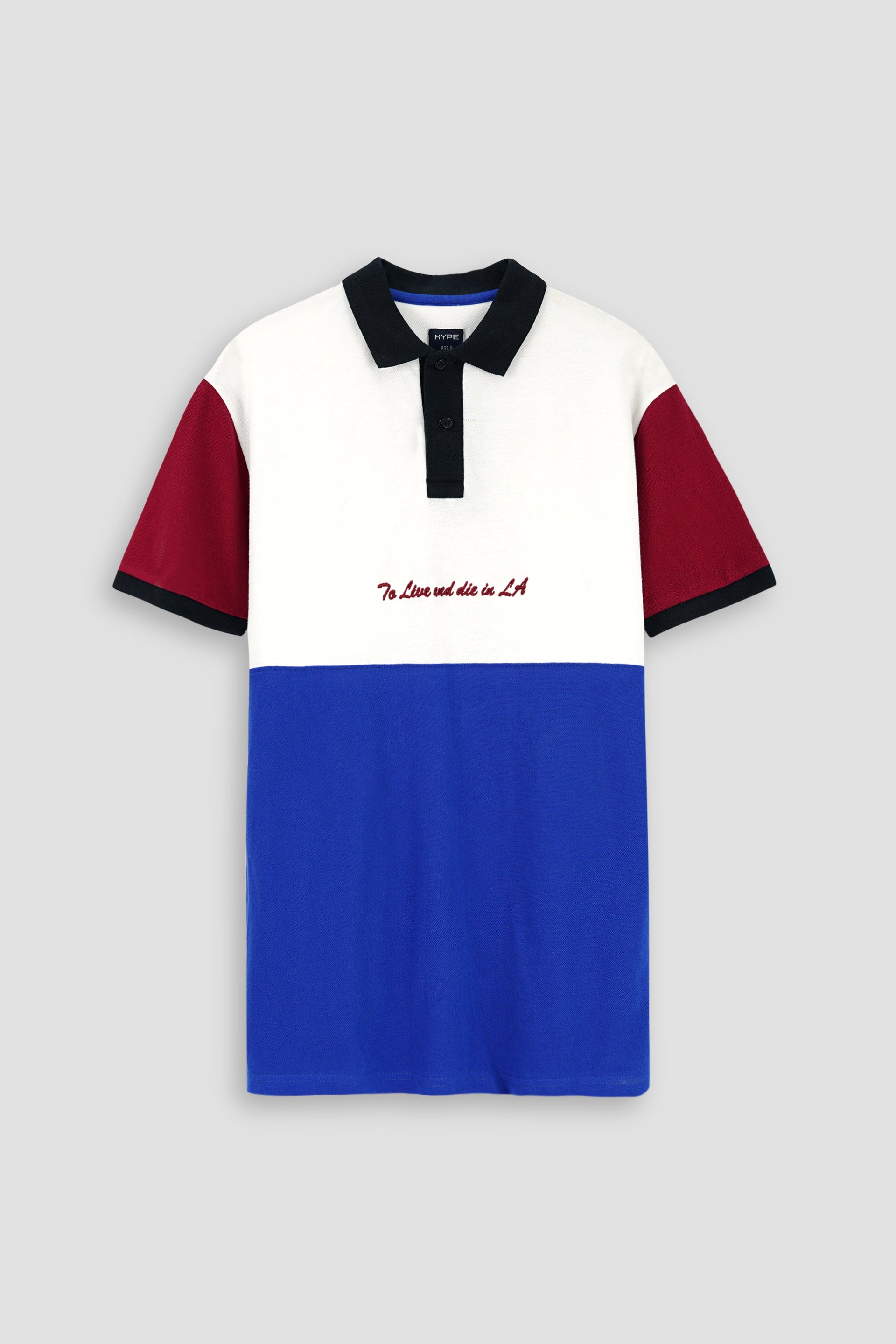 Cut & Sew Embroidered Pique Polo Shirt 001873