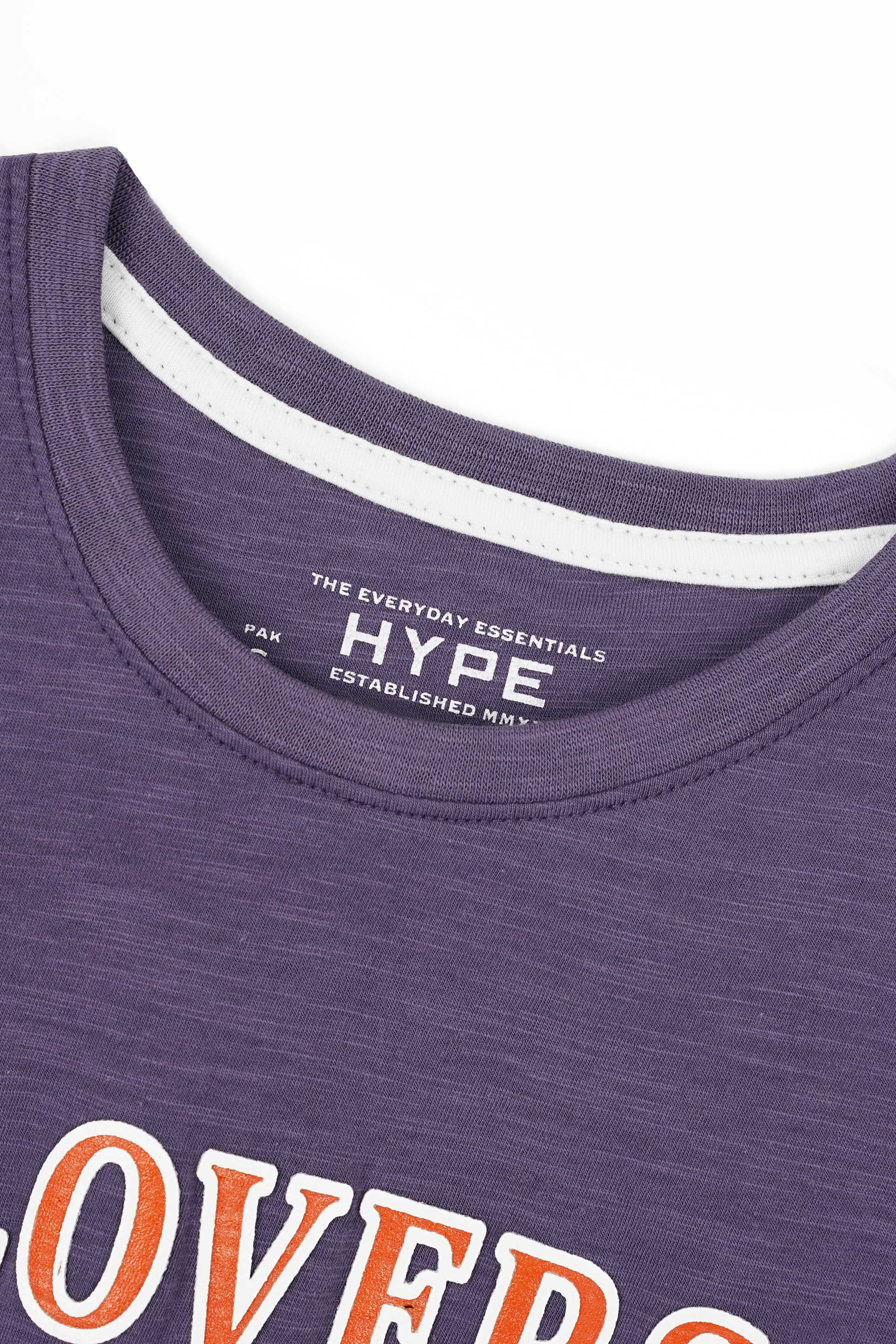 Men Soft Cotton Graphic Purple T-Shirt 002411