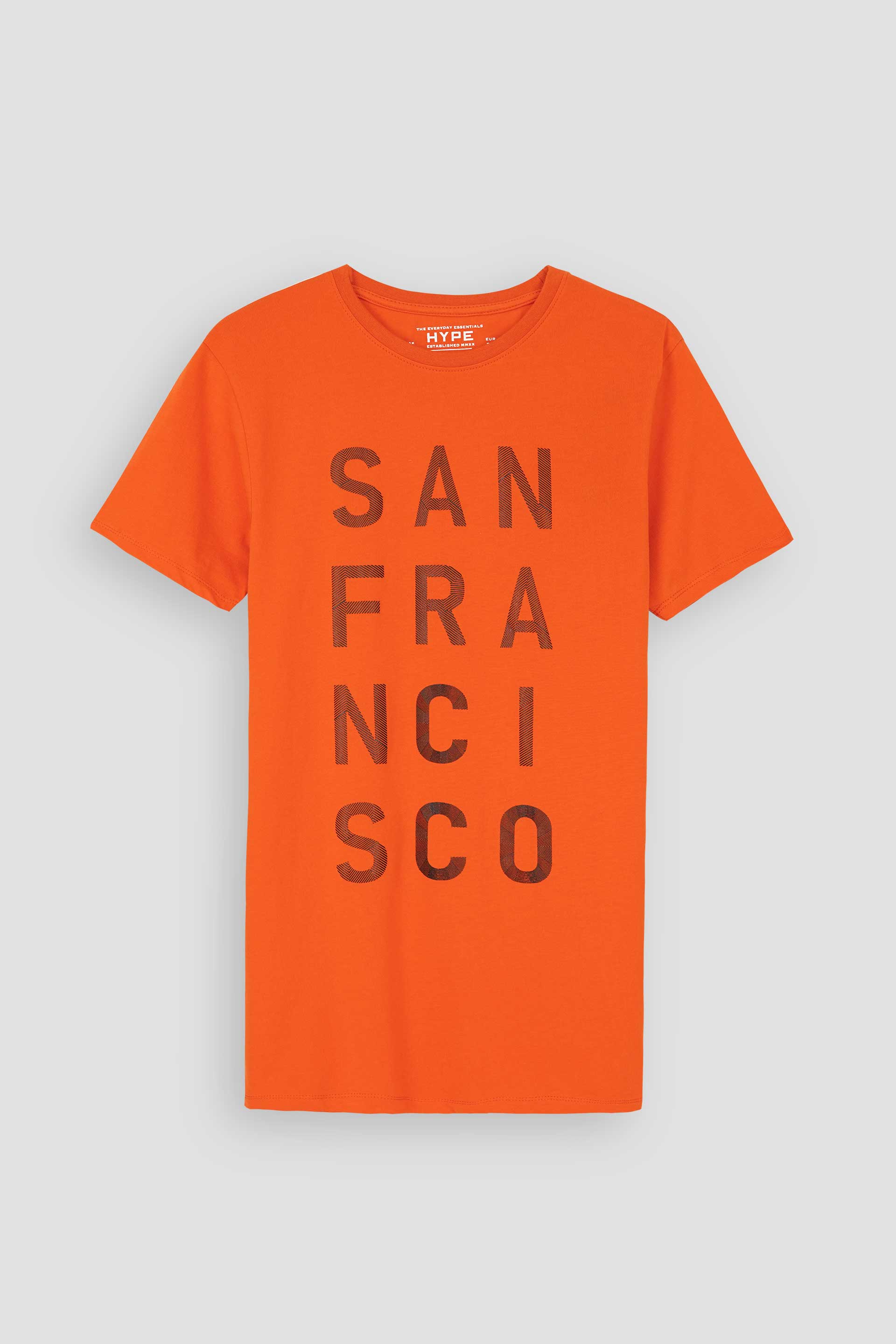 Men Soft Cotton Graphic Orange T-Shirt 002451