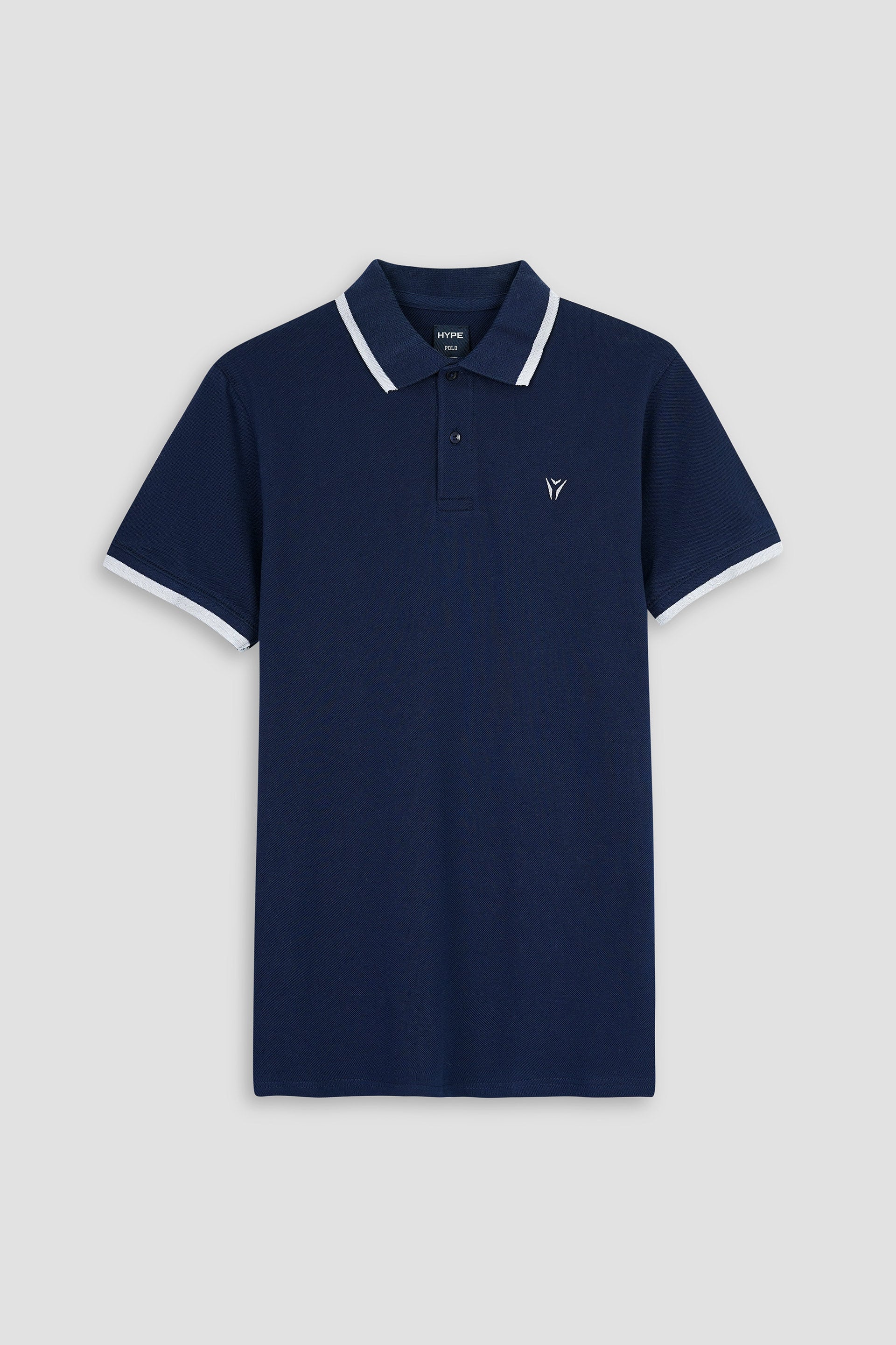 Embroidered Pique Navy Polo Shirt 002479