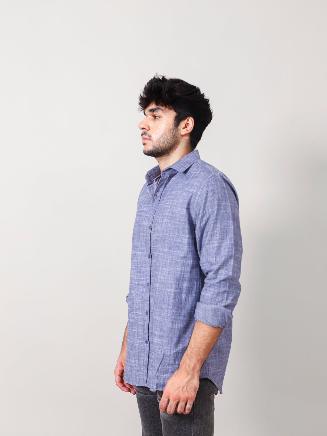 Melange Flannel Printed Shirt