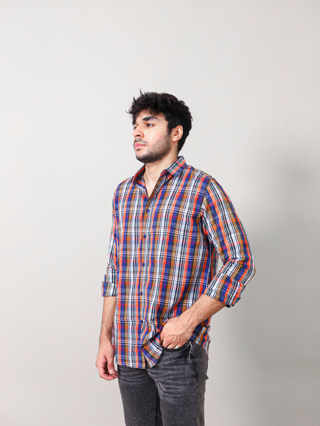 Heavy Cotton Checkered Slim Fit Shirt