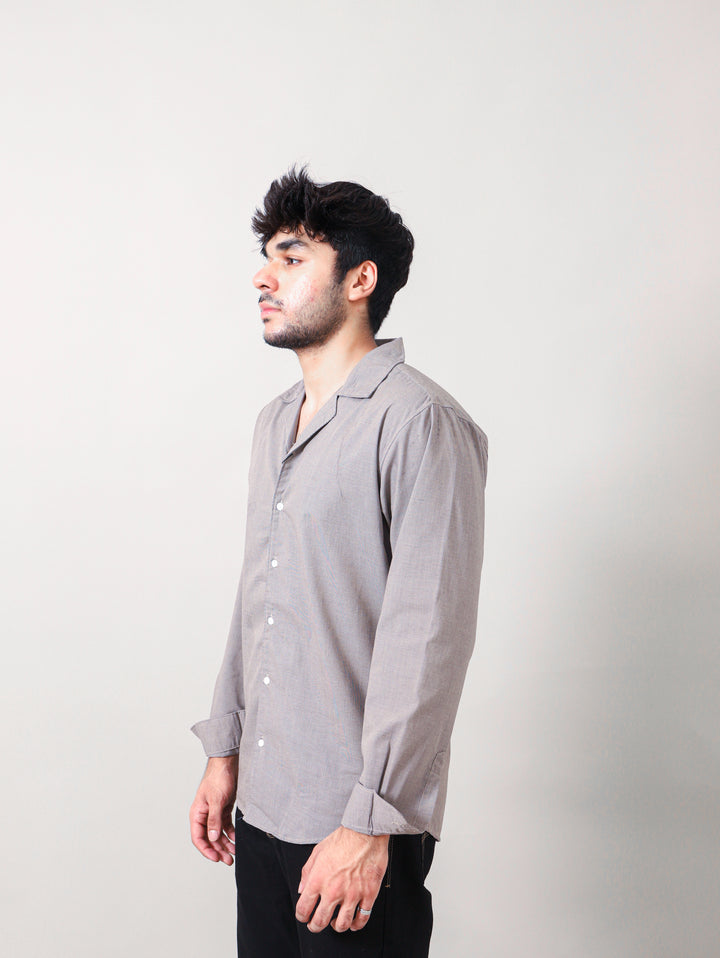 CUBAN COLLAR WOVEN SHIRT