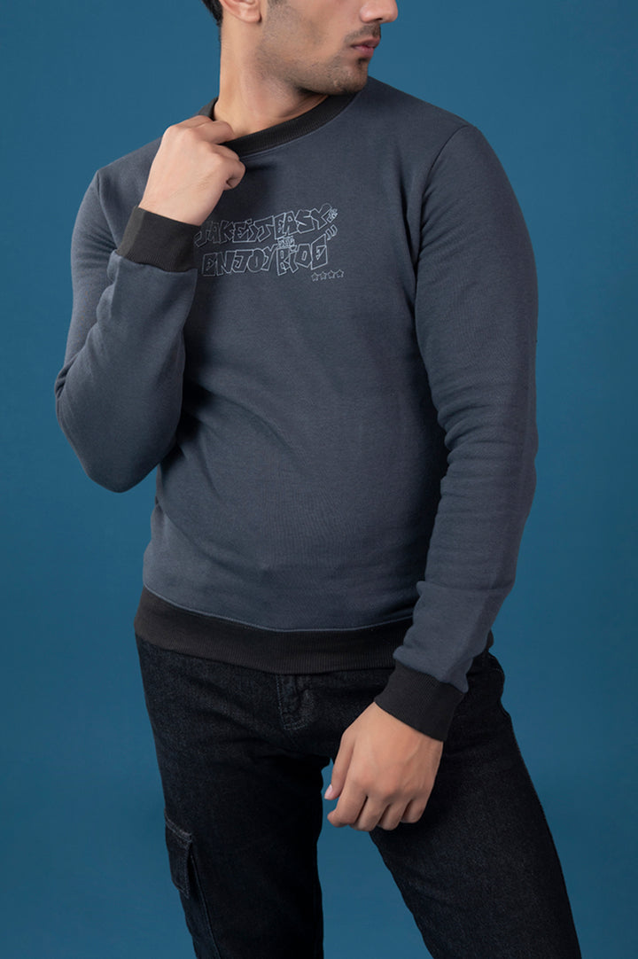 Graphite Grey Embossed Sweatshirt