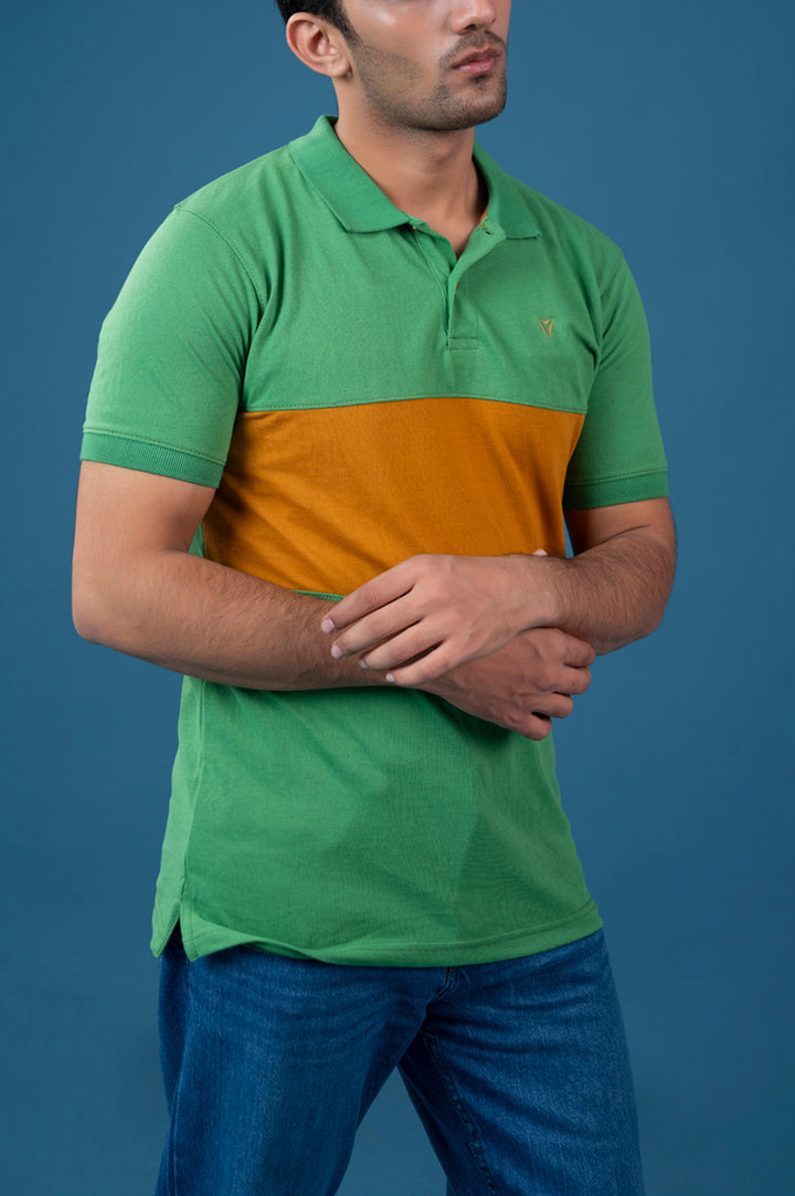 Panel Pique Polo Shirt