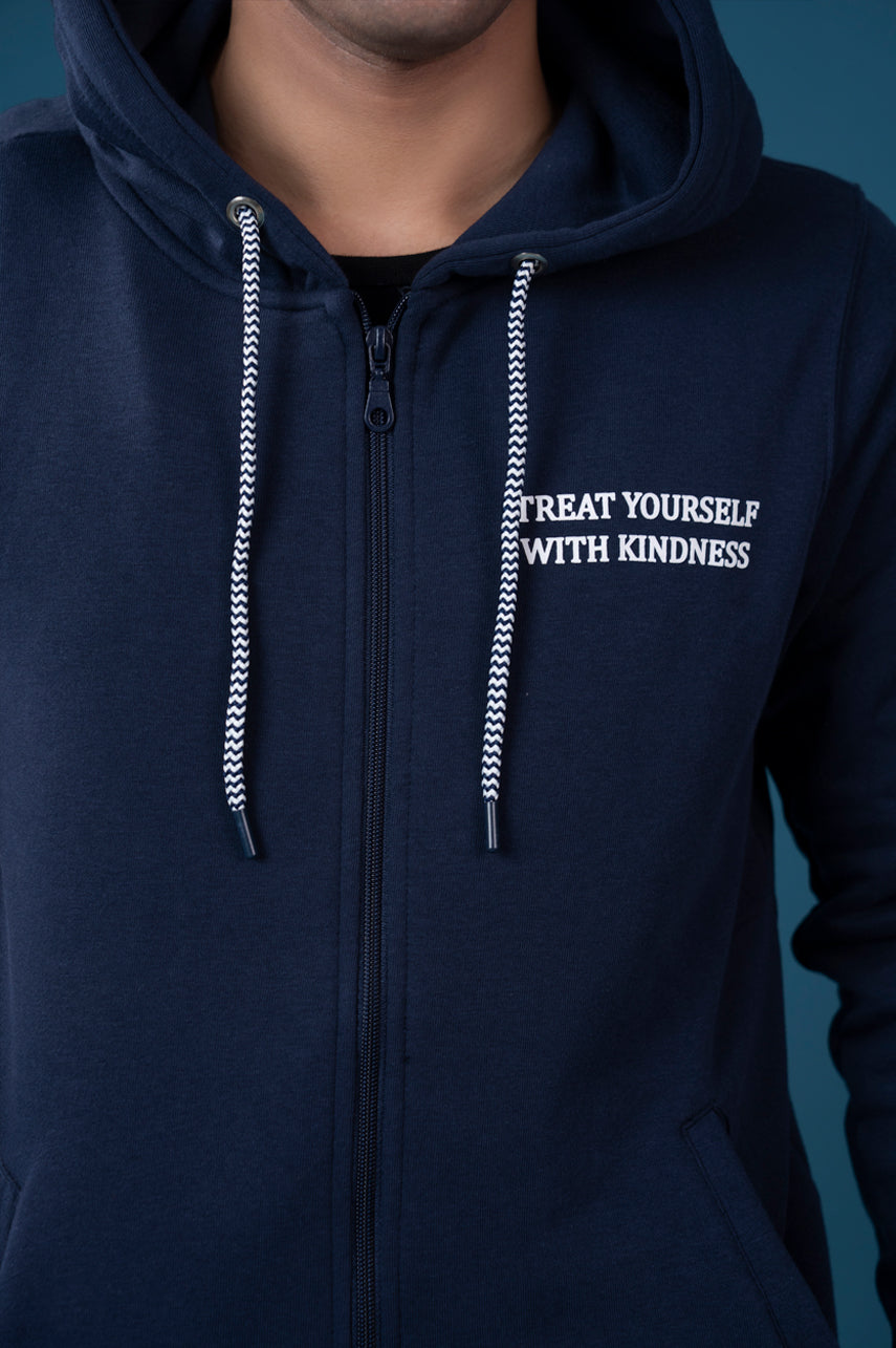 Navy “Be Kind” Zip-Up Hoodie