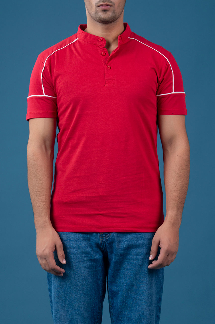 Piping Detail Ban Style Polo