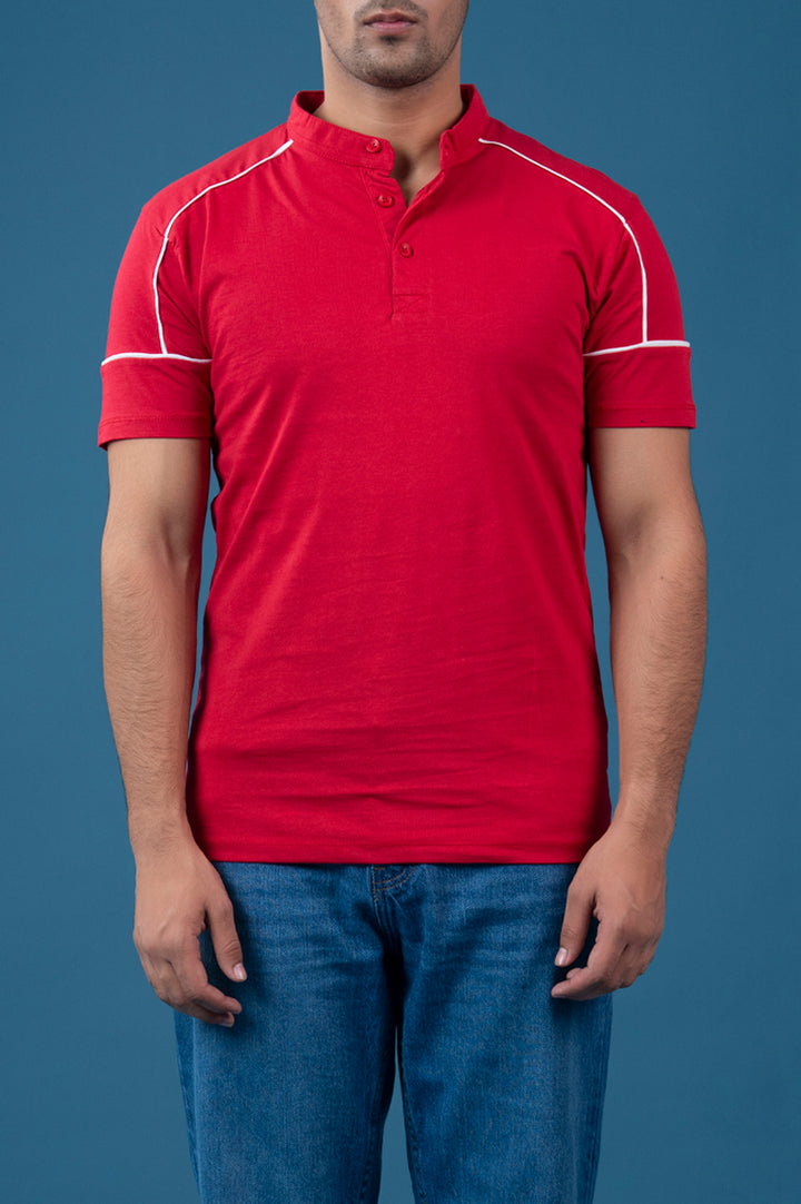 Piping Detail Ban Style Polo