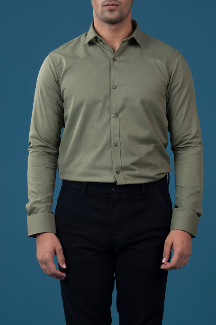 Olive Core Semi Formal Shirt