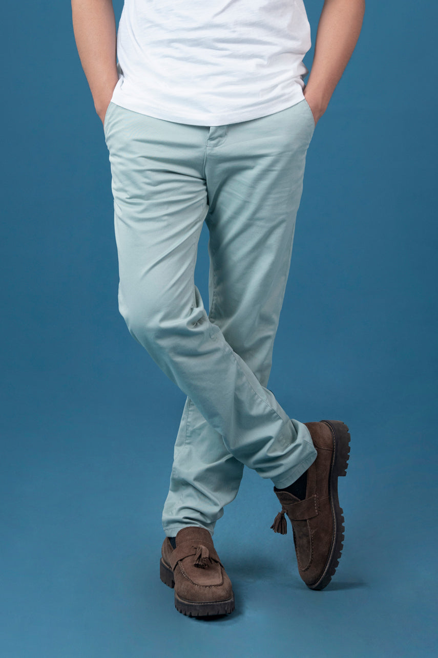 Mint Green Cotton Chinos