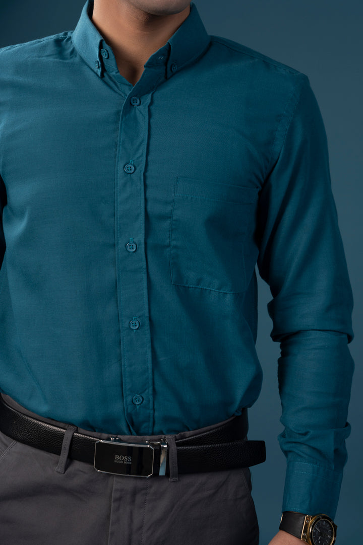 Teal Oxford Button-Down Shirt