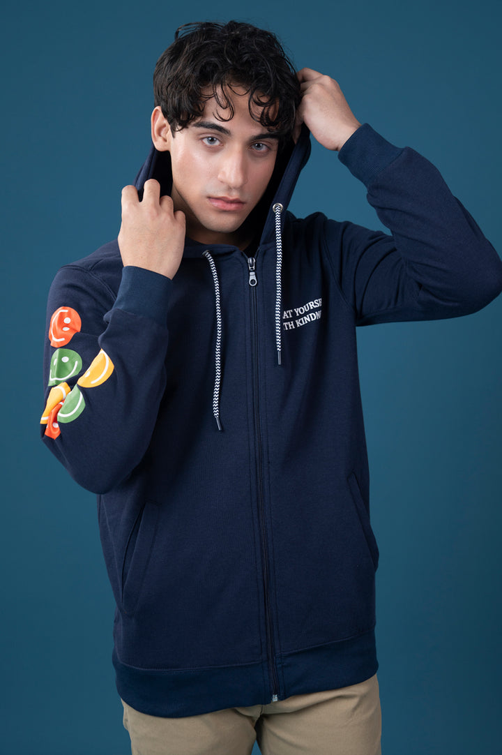 Navy “Be Kind” Zip-Up Hoodie