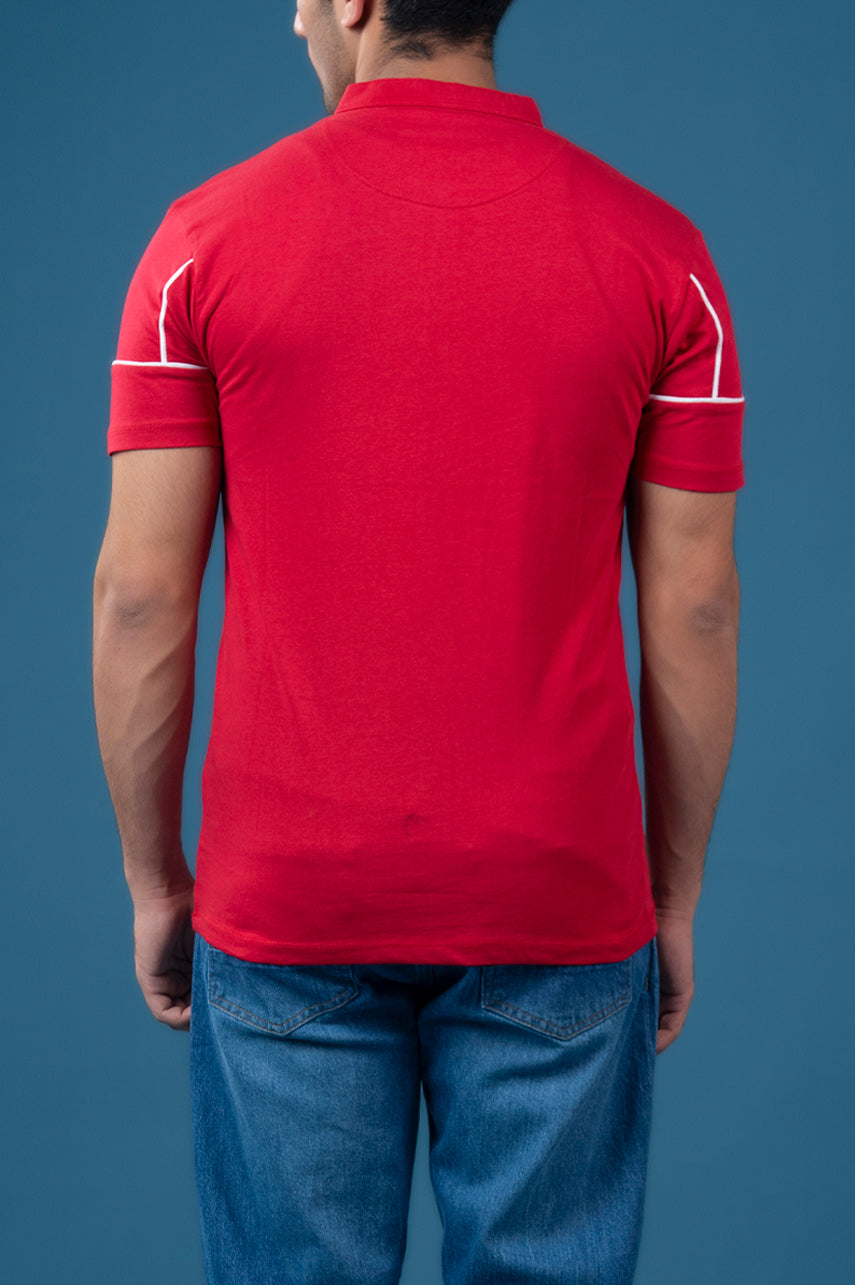 Piping Detail Ban Style Polo