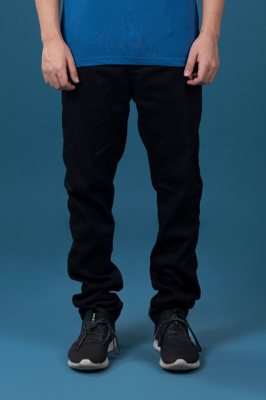 Black Cotton Jogger Pants