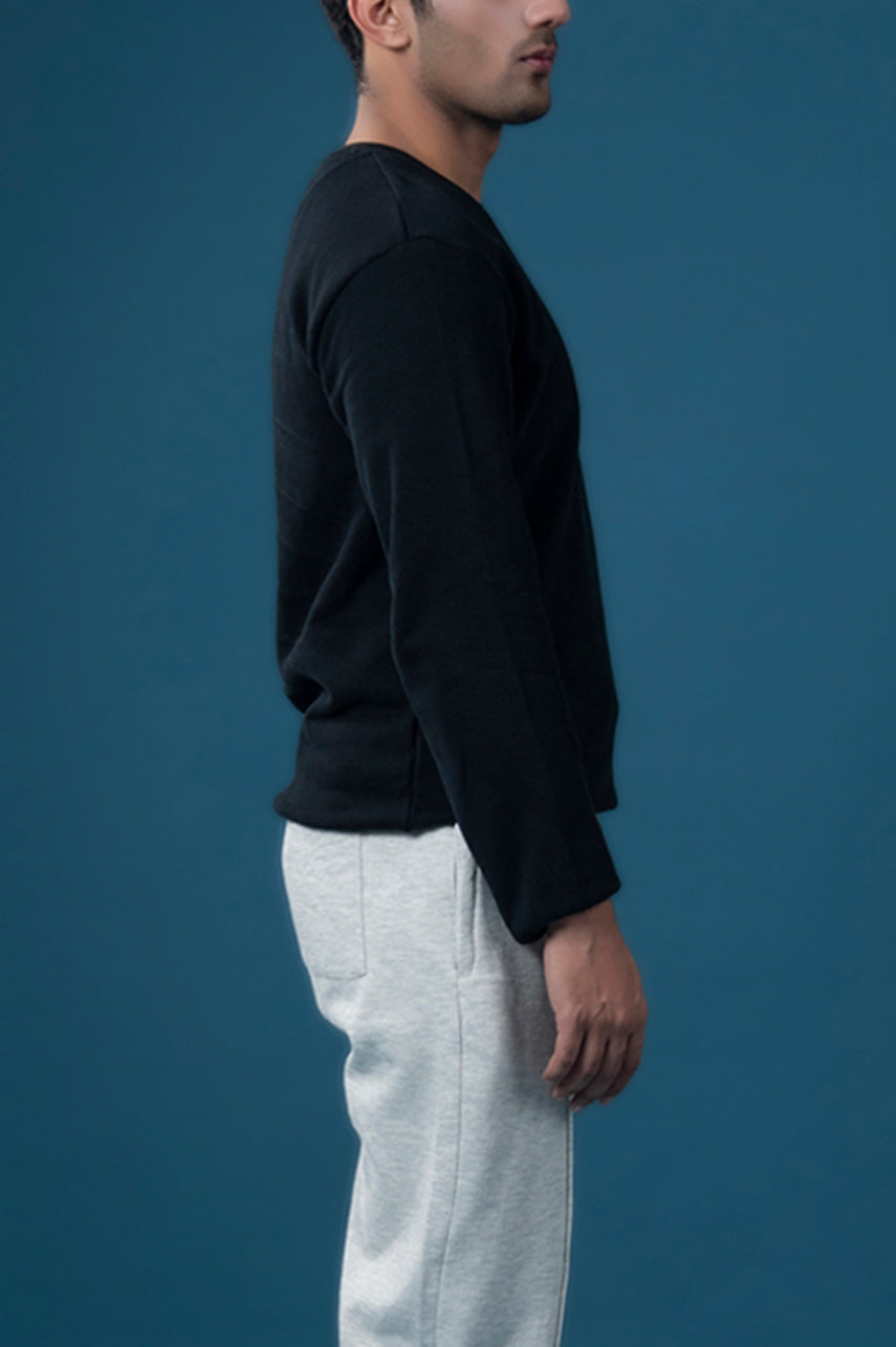 Black Minimal Graphic Sweatshirt