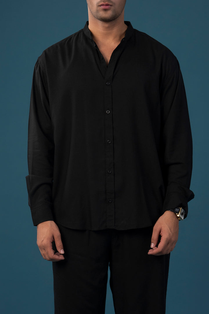 Midnight Band Collar Shirt