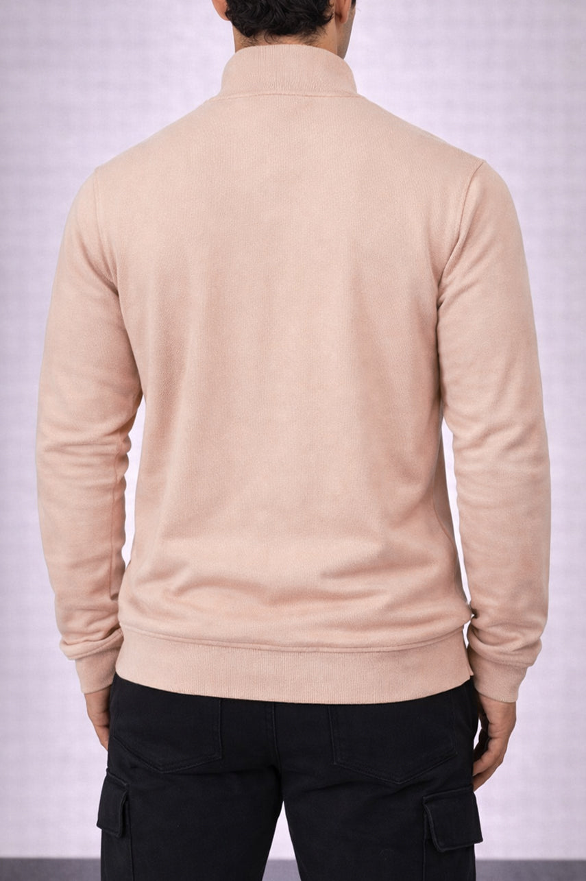 Ribbed Half Mock Neck Zipper 002789-SKN