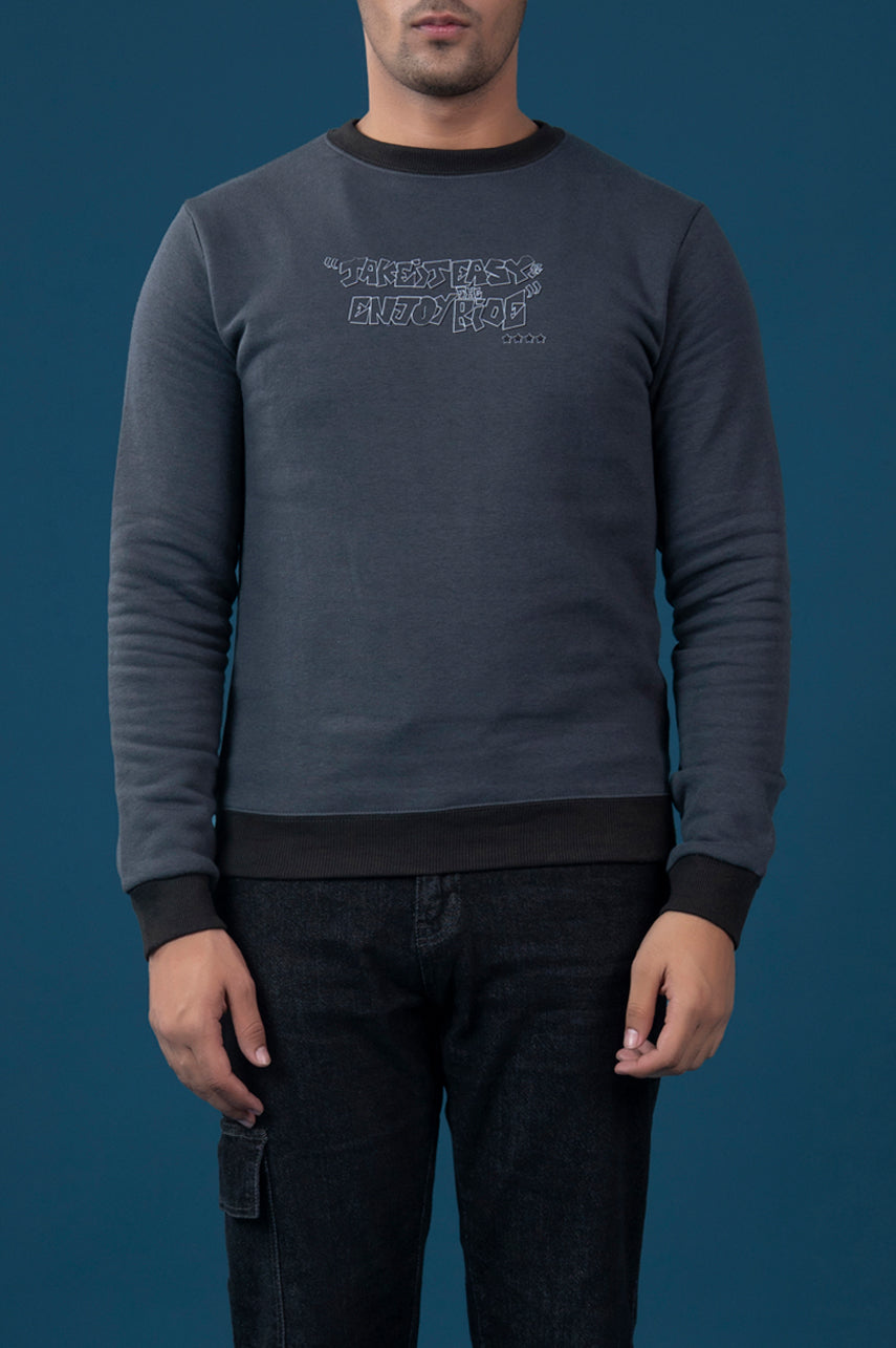 Graphite Grey Embossed Sweatshirt