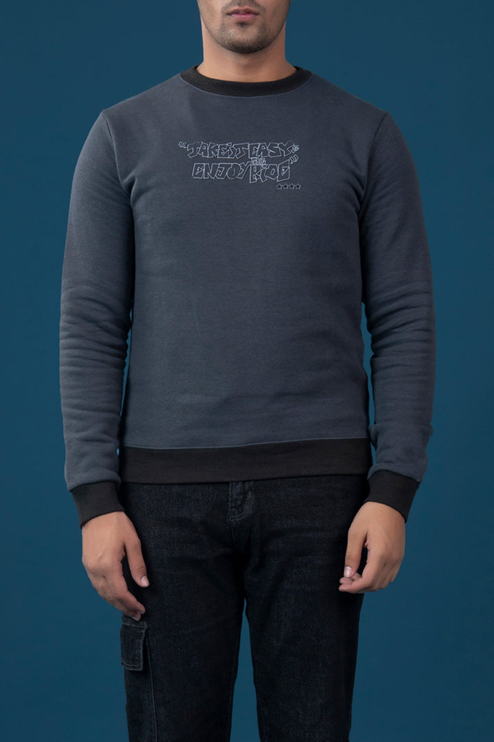 Graphite Grey Embossed Sweatshirt