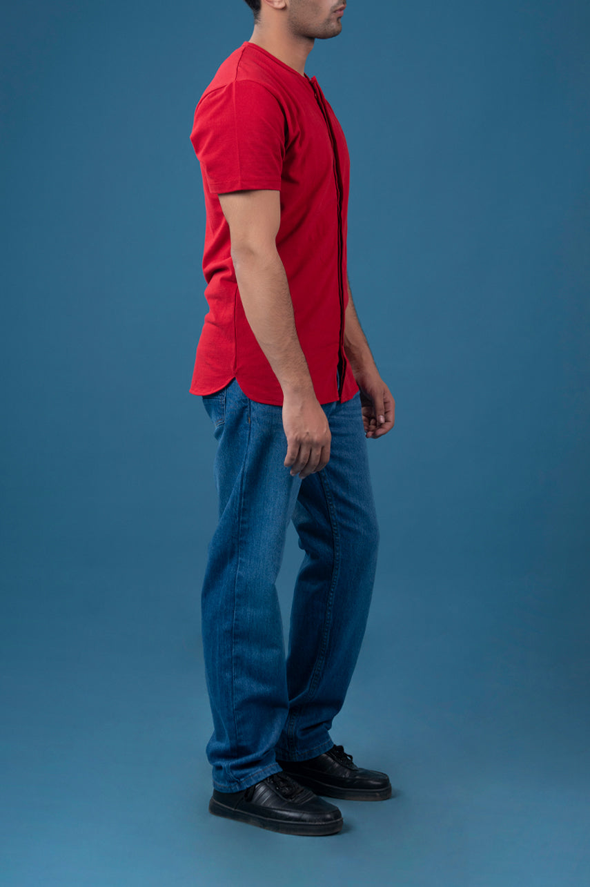 Breathable Pique Concealed Button Down Shirt