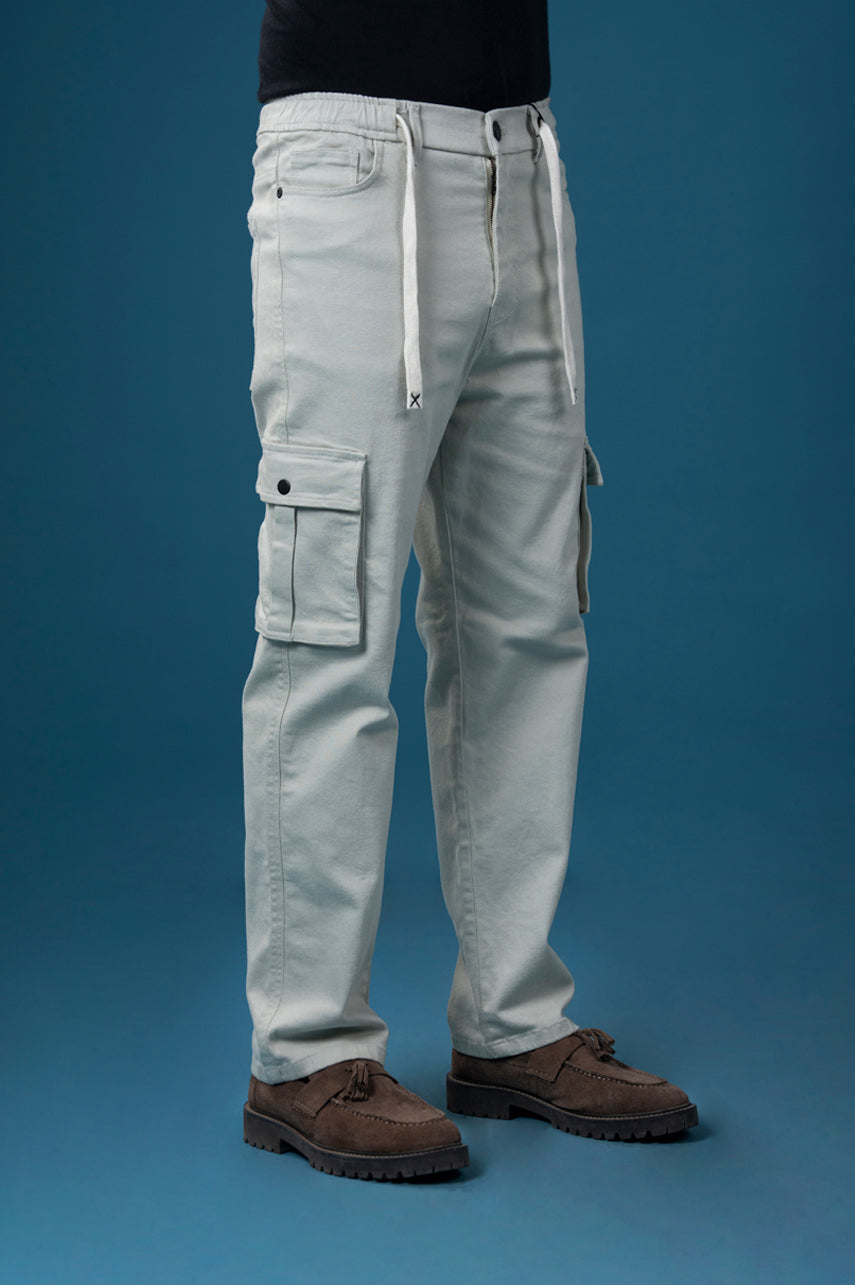 TROUSER CARGO COTTON STRAIGHT FIT