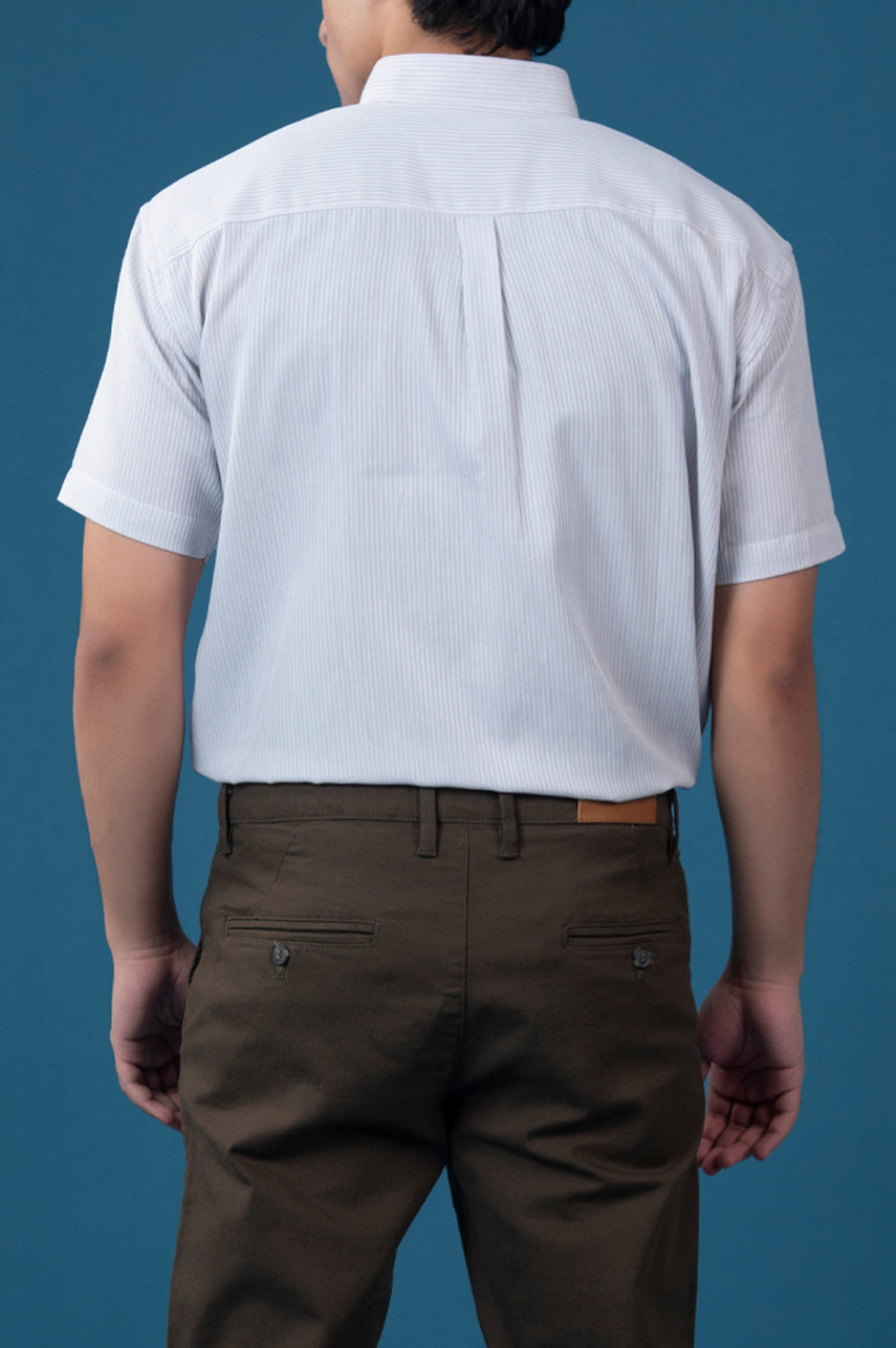 White Striped Short Sleeve Shirt
