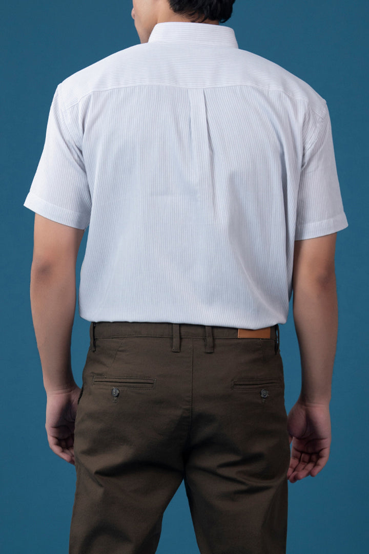 White Striped Short Sleeve Shirt