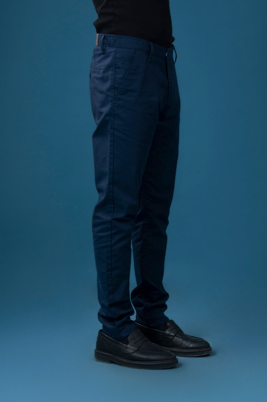 Navy Blue Cotton Chinos