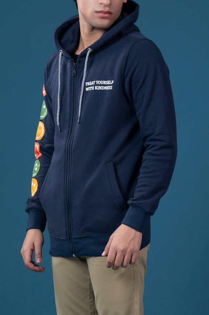 Navy “Be Kind” Zip-Up Hoodie