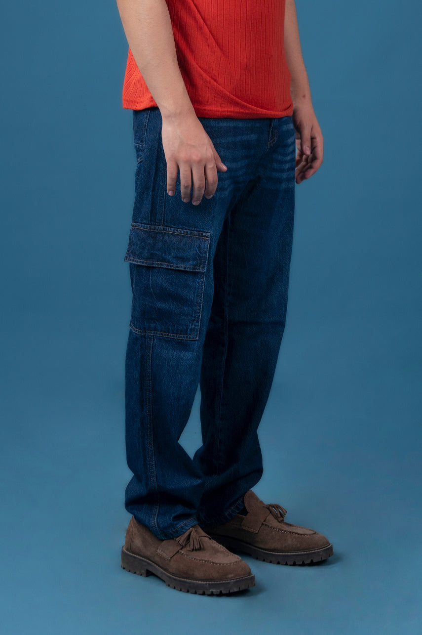 Dark Indigo Cargo Jeans