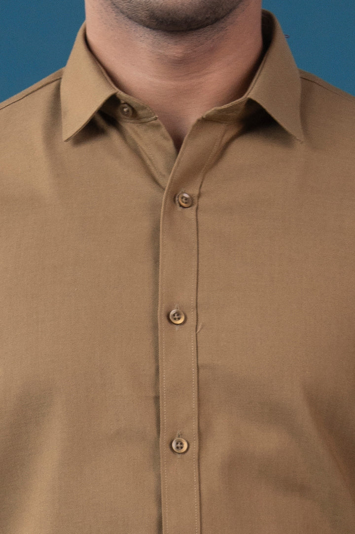 Camel Brown Semi Formal Shirt
