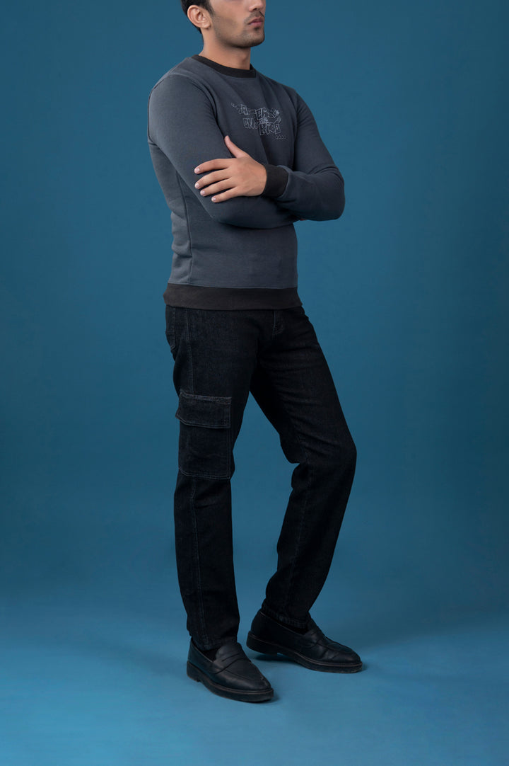 Graphite Grey Embossed Sweatshirt