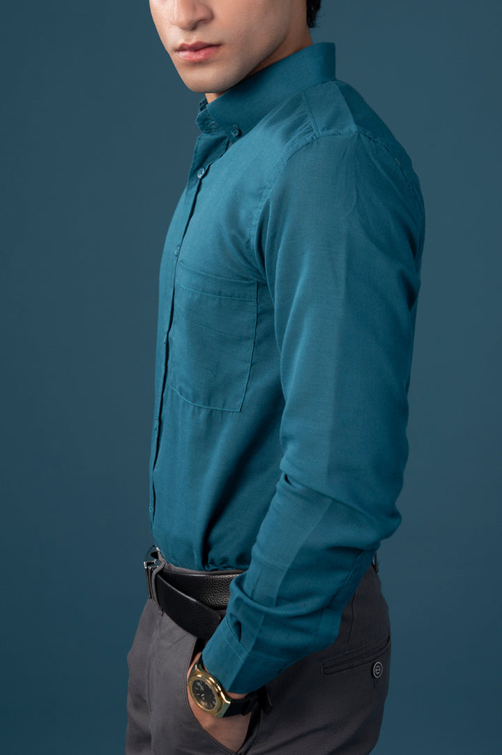 Teal Oxford Button-Down Shirt