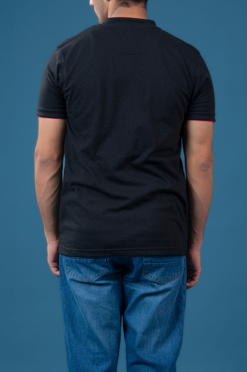 Printed Half Zip Heavy Rib Polo