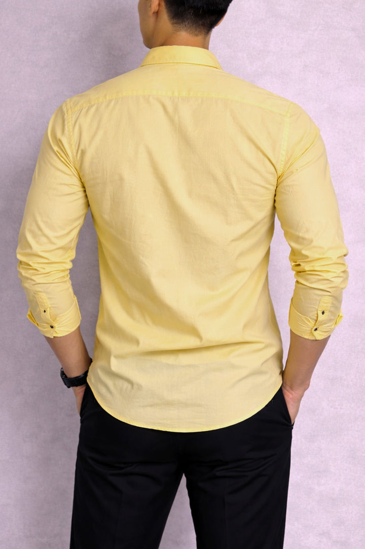 Mens Soft Cotton Semi Formal Shirt 002547-YLW