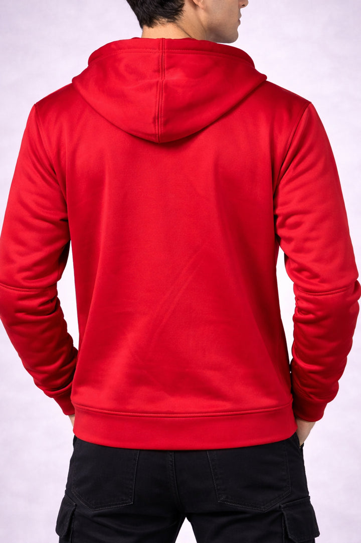 Zipper Dri Fit Printed Hoodie 002317-RED
