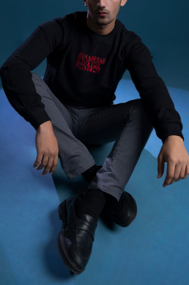 Black Minimal Graphic Sweatshirt