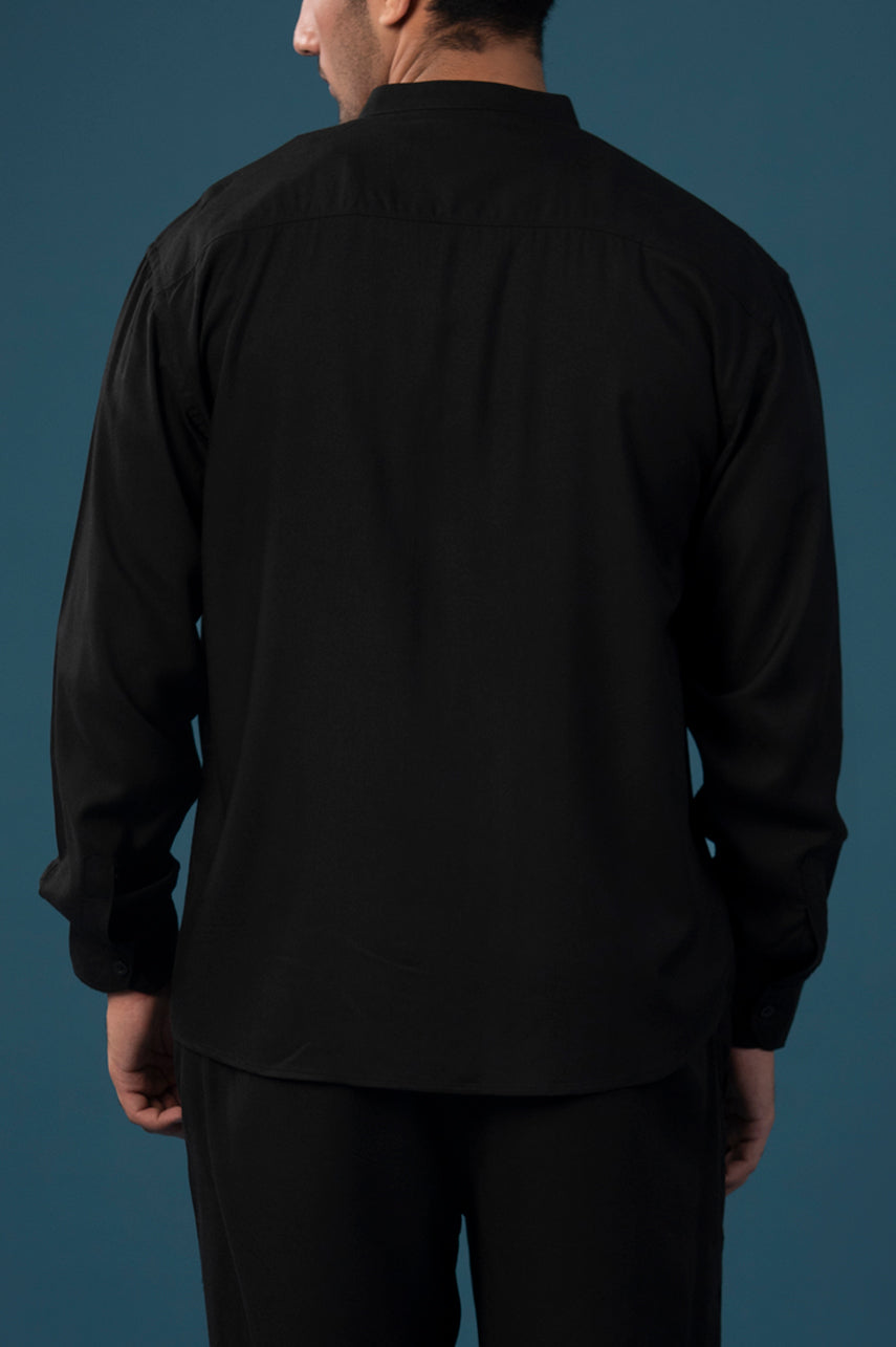 Midnight Band Collar Shirt