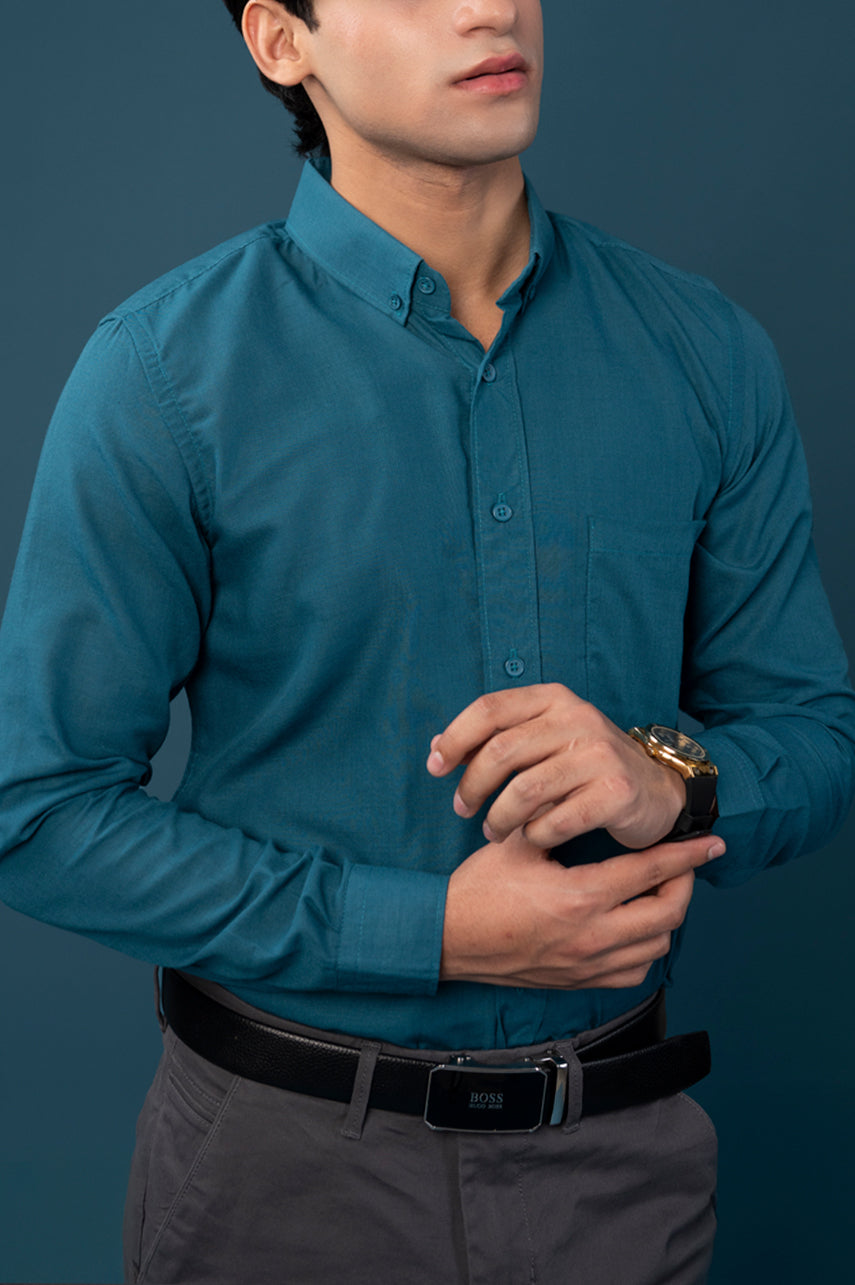 Teal Oxford Button-Down Shirt