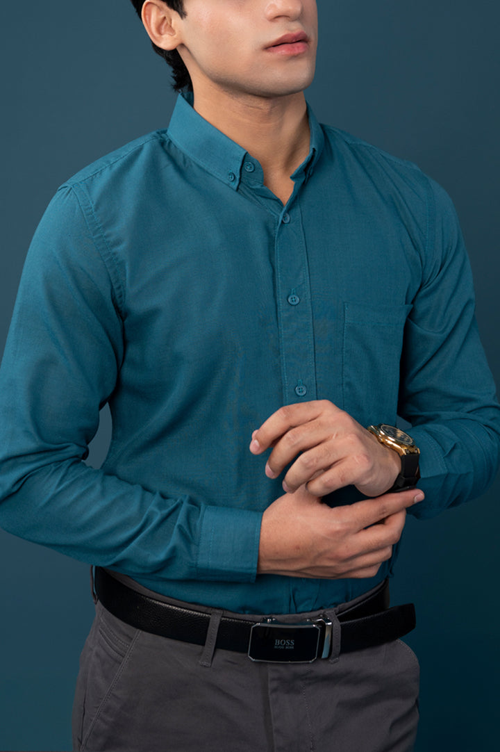 Teal Oxford Button-Down Shirt