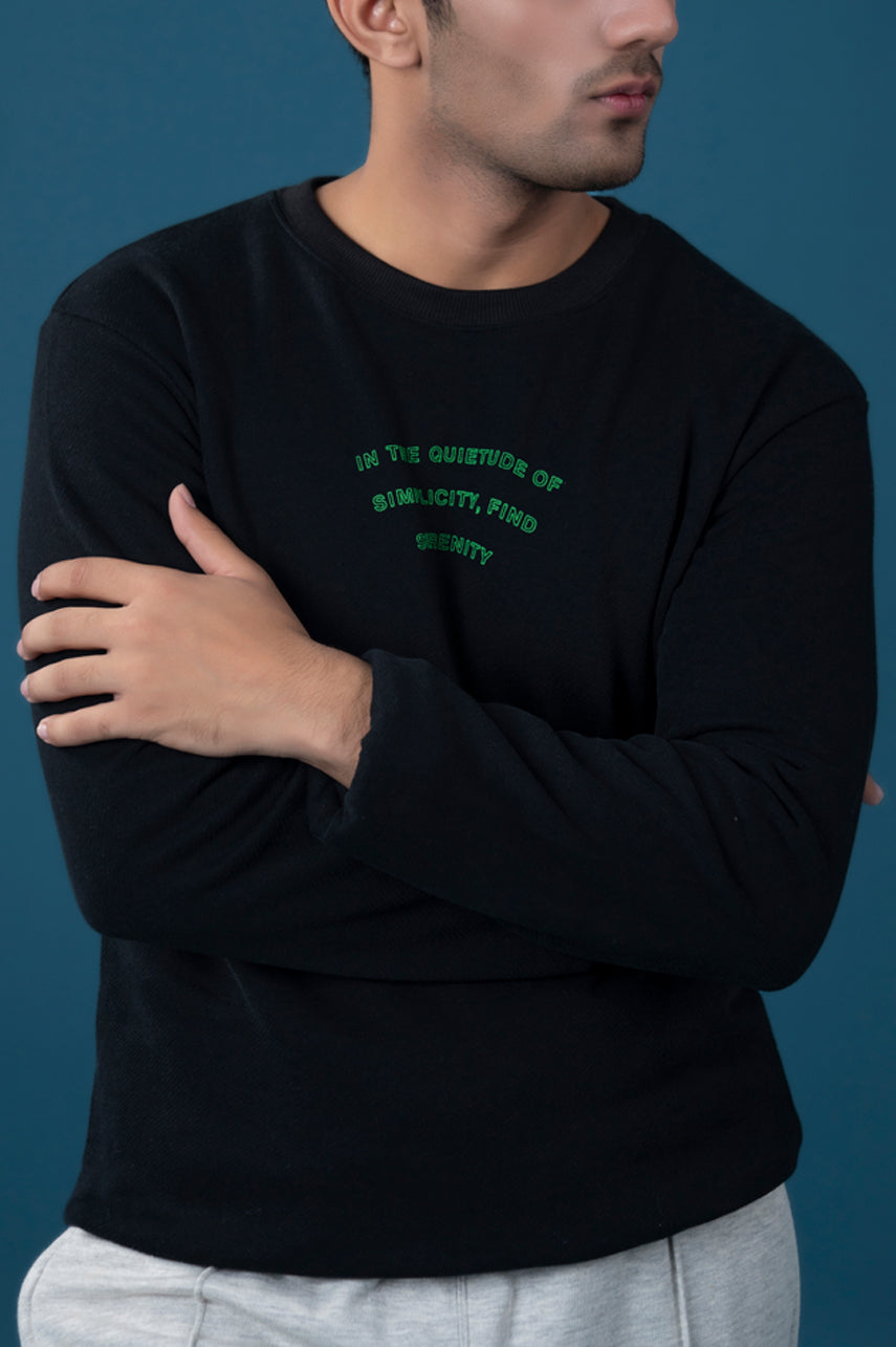 Black Minimal Graphic Sweatshirt