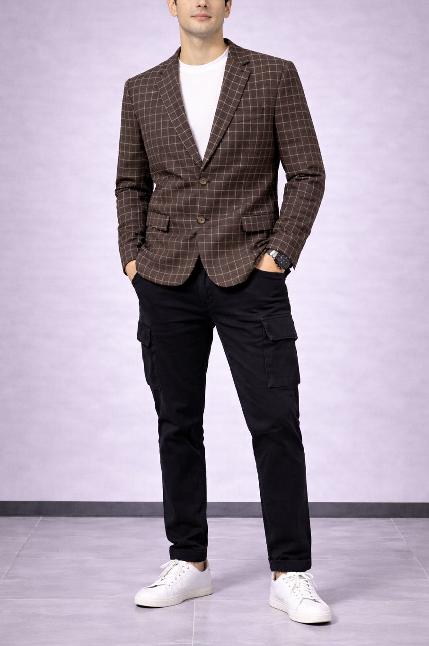 Checkered Woolen Blazer 002195-CFE