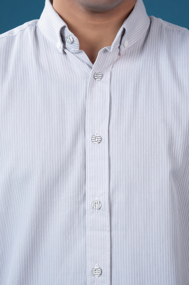 White Striped Short Sleeve Shirt