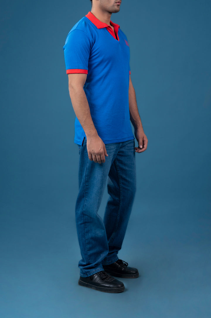 Ribbed Printed Pique Jhonny Collar Polo