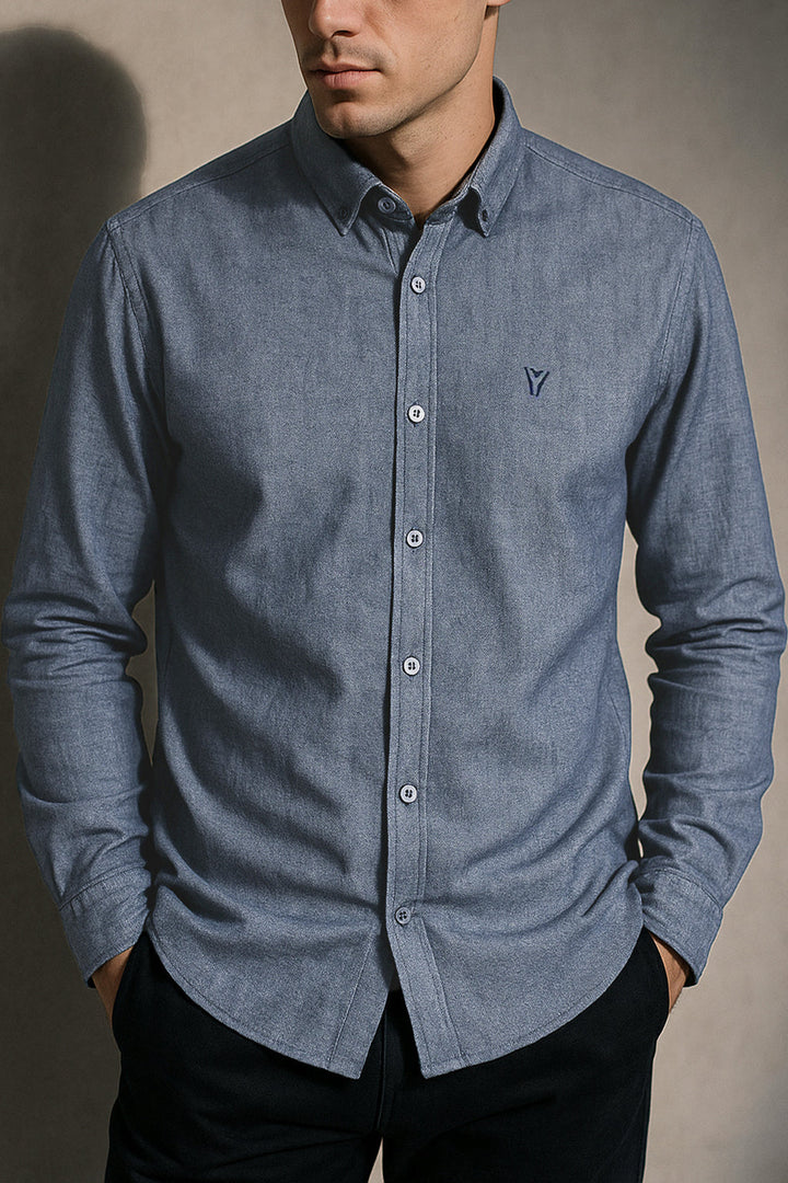Daily Wear Linen Logo Embroidered Shirt